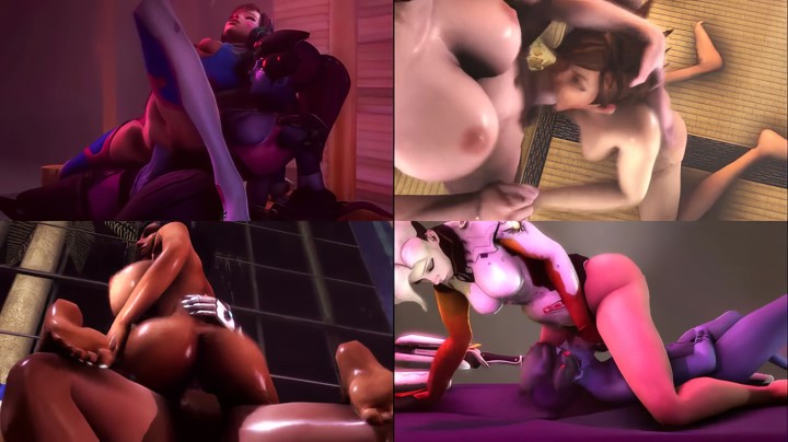 Cztery w jednym: gorący seks futa bohaterek gry Overwatch