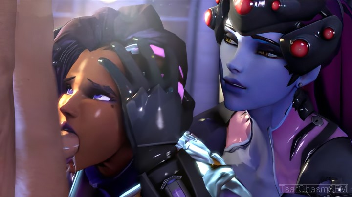 Sprytna piękność Sombra z kompilacji kreskówek porno 3D Overwatch