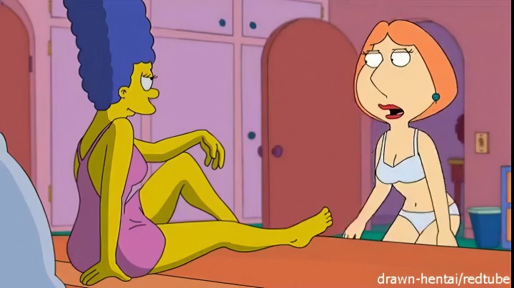 Marge Simson rucha cipkę Lois Griffin paskiem