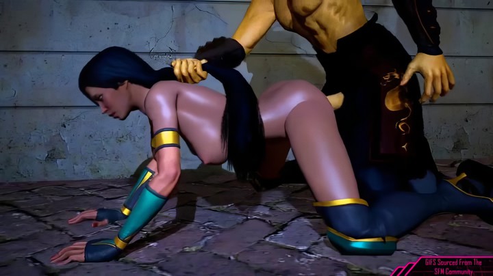 Wspaniała animowana kompilacja seksu z uroczą Jade z Mortal Kombat